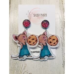Cute Teacher Educator Earrings If you Give a Mouse a cookie